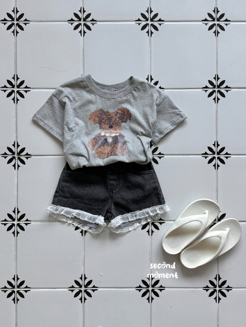 Second Moment - Korean Children Fashion - #childrensboutique - Lace Denim Shorts - 7