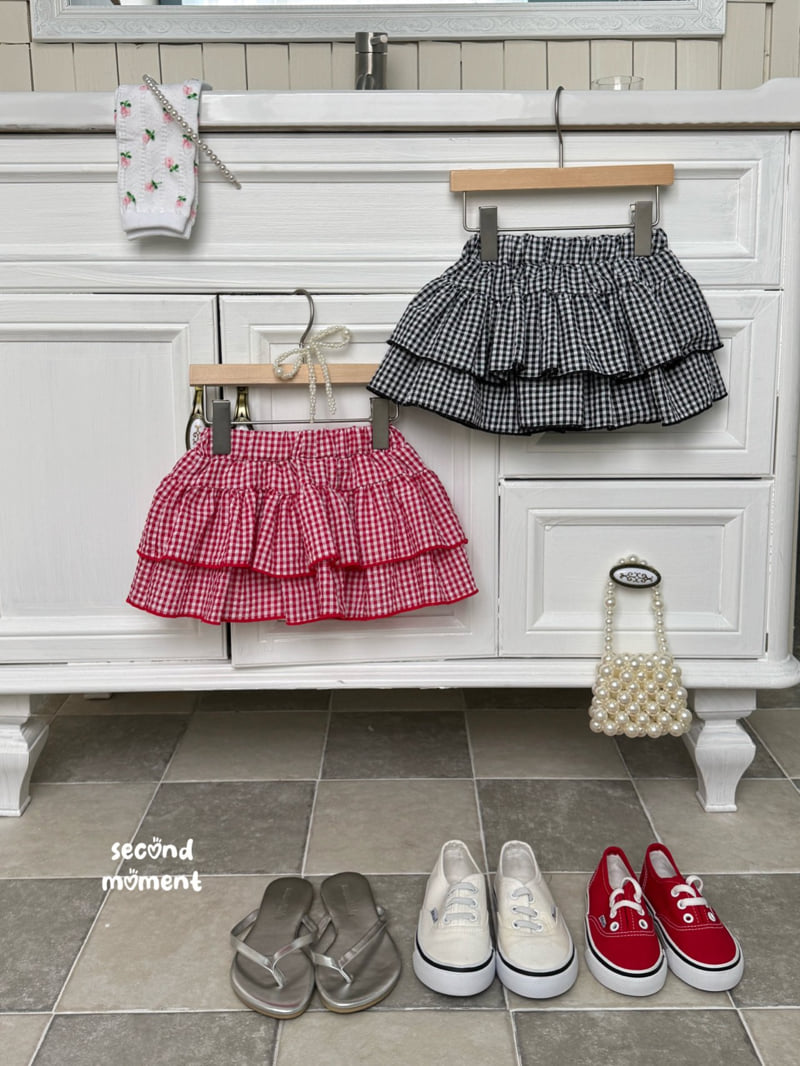 Second Moment - Korean Children Fashion - #designkidswear - Check Tiered Skirt - 3