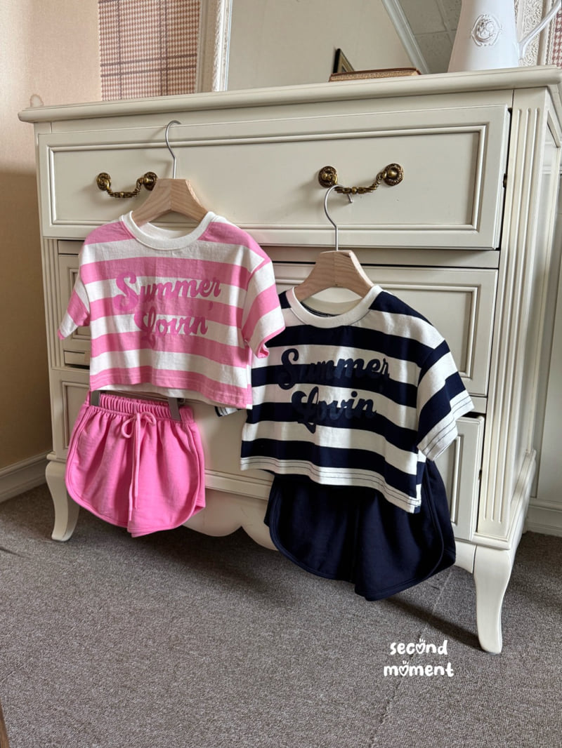 Second Moment - Korean Children Fashion - #designkidswear - Stripe Crop Set - 4