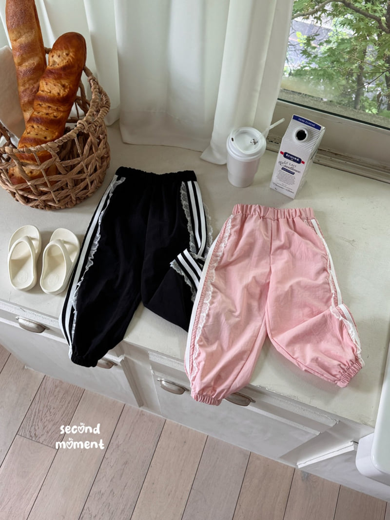 Second Moment - Korean Children Fashion - #discoveringself - Lace Double-stripe Jogger Pants