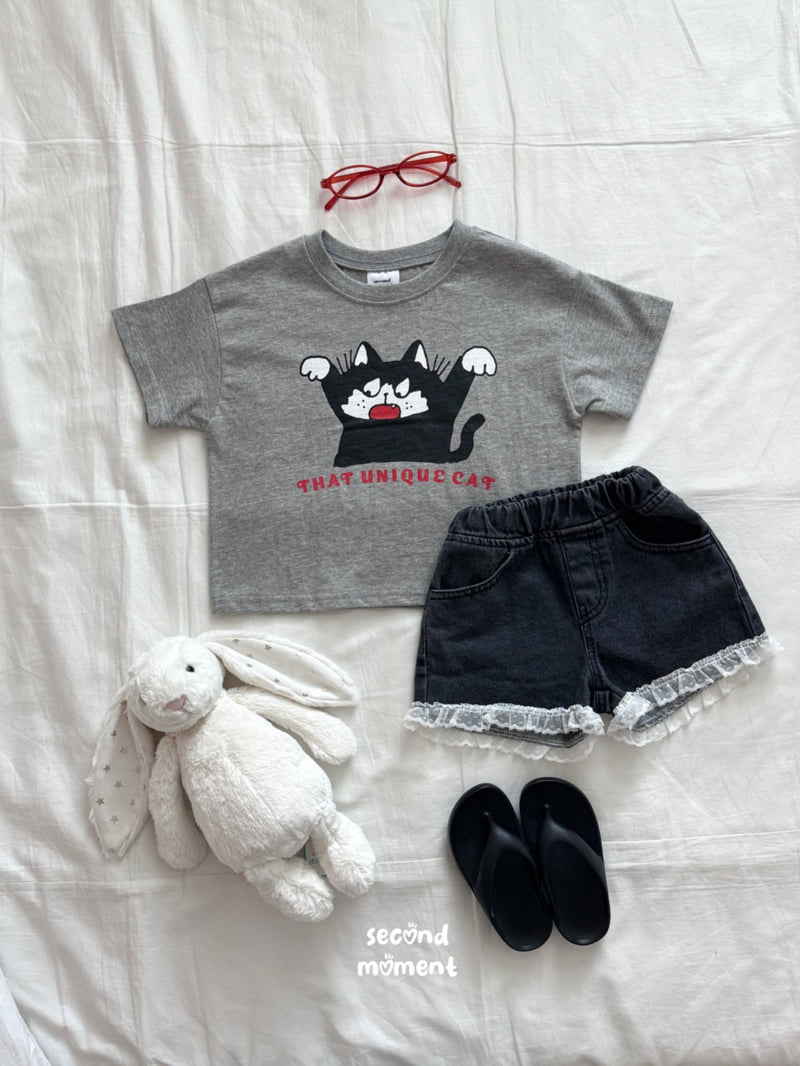 Second Moment - Korean Children Fashion - #discoveringself - Lace Denim Shorts - 9