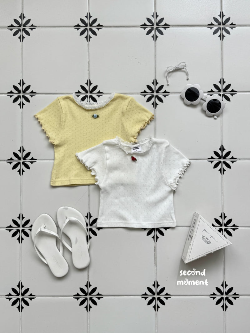 Second Moment - Korean Children Fashion - #fashionkids - Eyelet Rose Tee