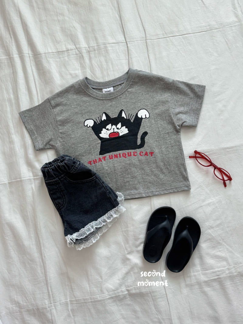 Second Moment - Korean Children Fashion - #fashionkids - Lace Denim Shorts - 10