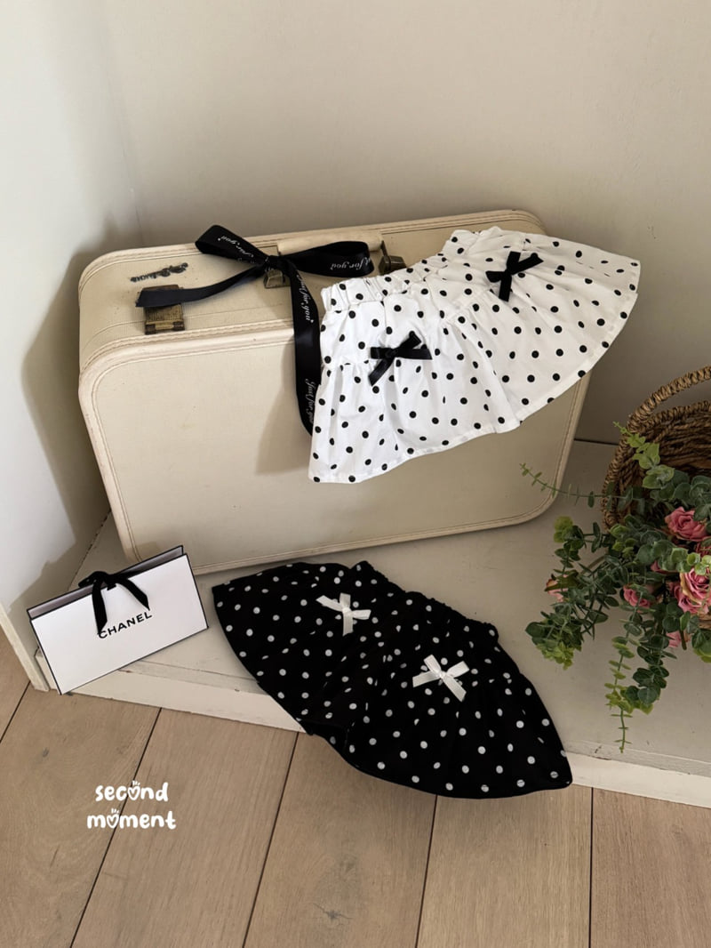 Second Moment - Korean Children Fashion - #kidsshorts - Dot Ribbon Skirt
