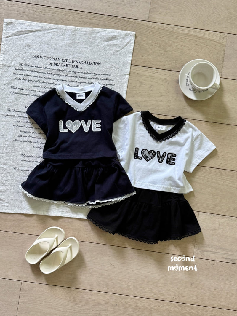 Second Moment - Korean Children Fashion - #kidsshorts - Love Skirt Set - 2