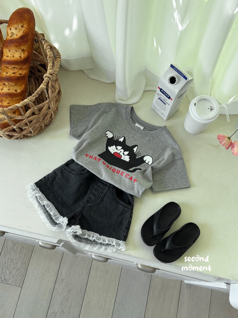 Second Moment - Korean Children Fashion - #kidsshorts - Lace Denim Shorts - 11