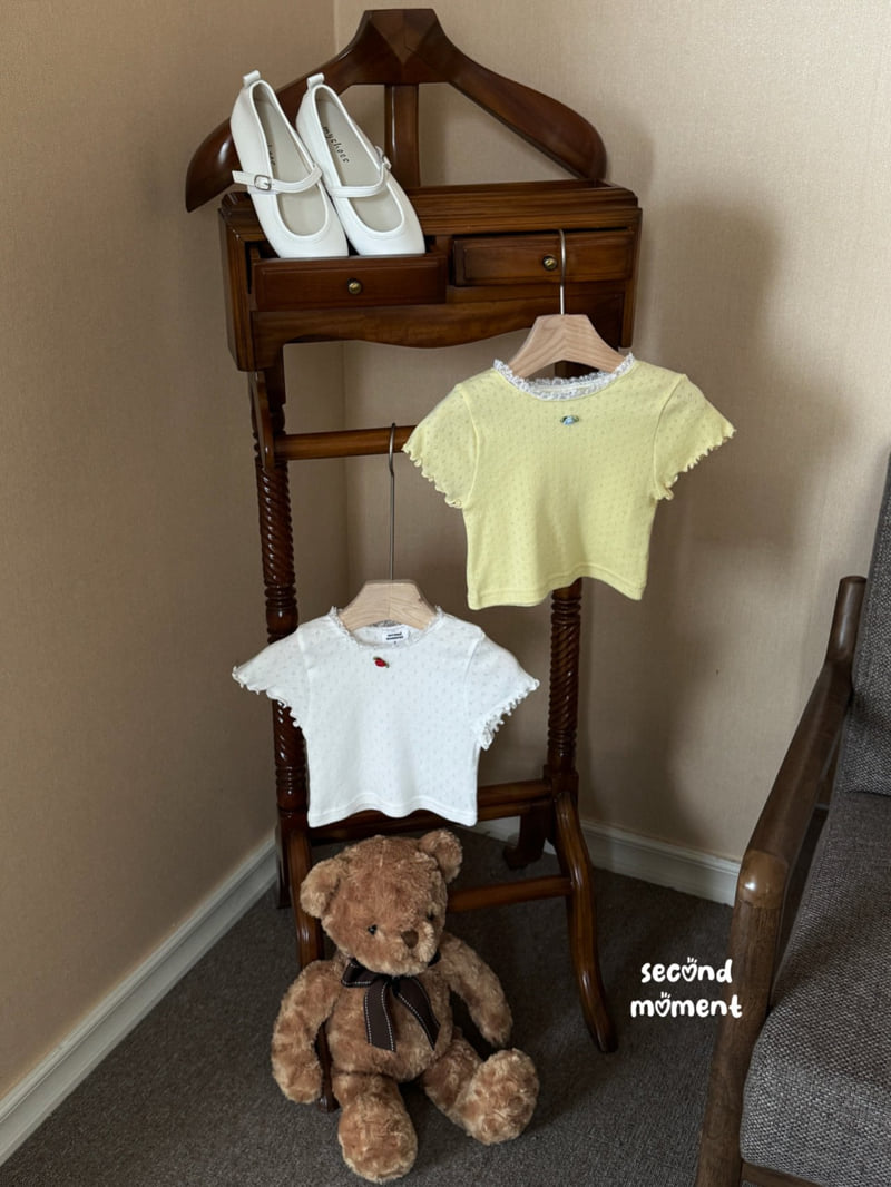Second Moment - Korean Children Fashion - #kidsstore - Eyelet Rose Tee - 3