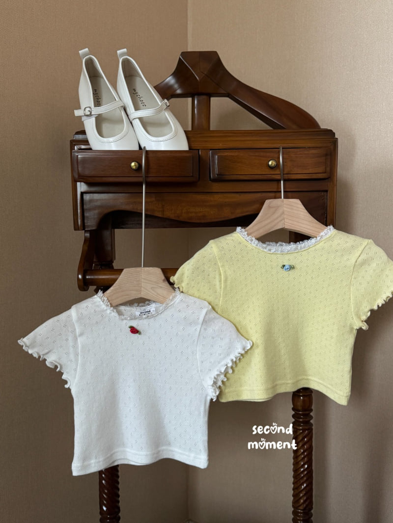 Second Moment - Korean Children Fashion - #kidsstore - Eyelet Rose Tee - 4
