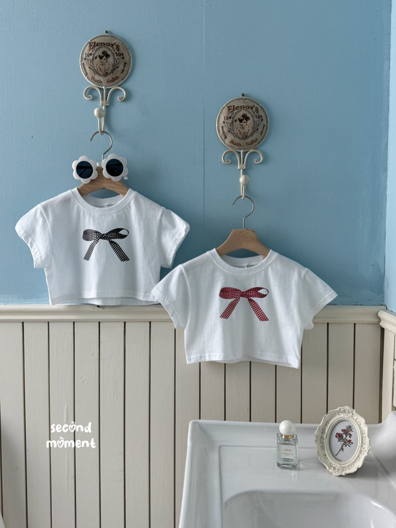 Second Moment - Korean Children Fashion - #kidzfashiontrend - Check Ribbon Tee - 3