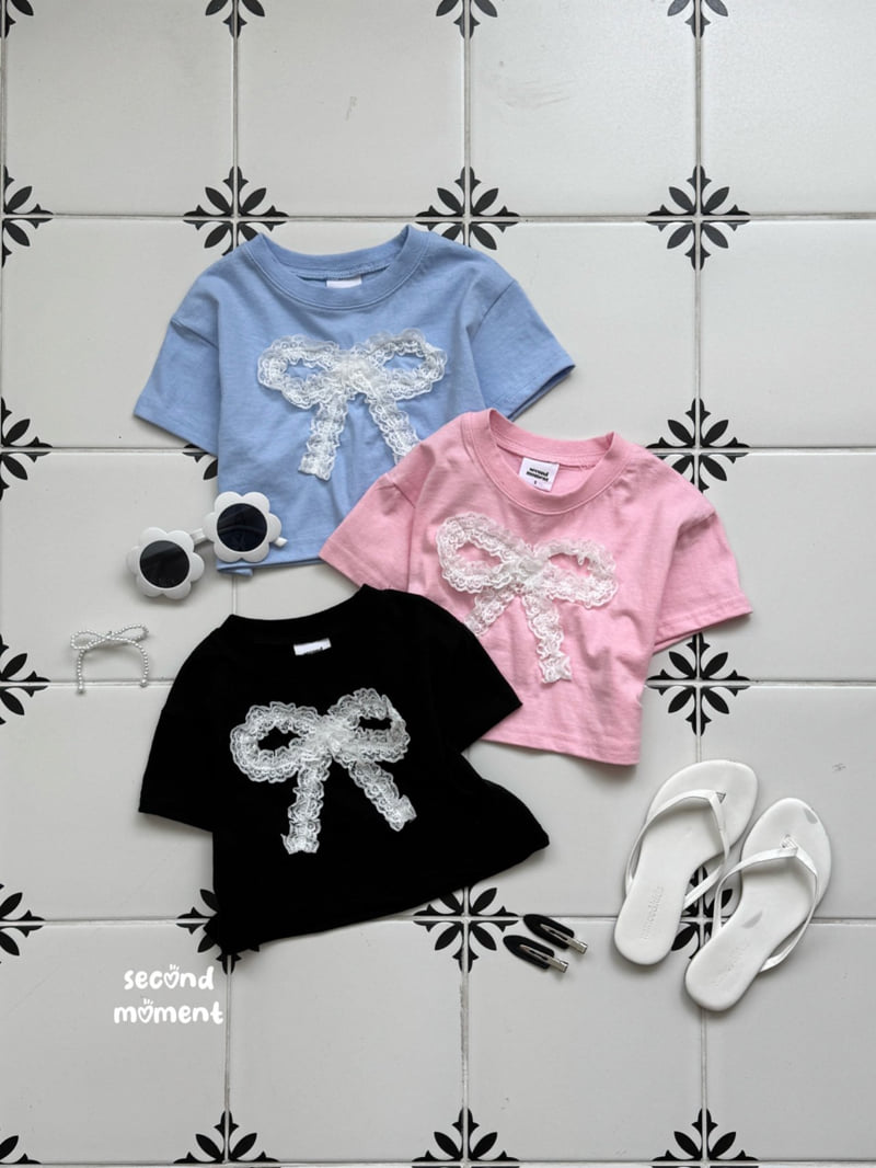 Second Moment - Korean Children Fashion - #littlefashionista - Big Ribbon Tee