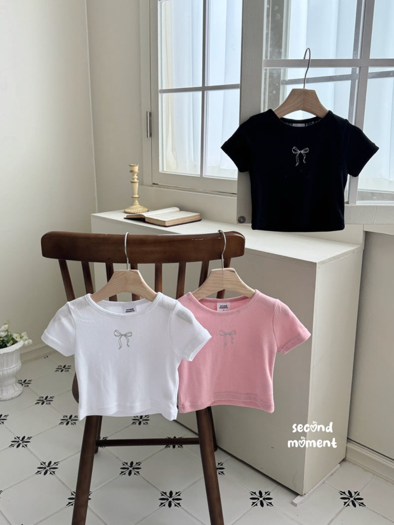 Second Moment - Korean Children Fashion - #littlefashionista - Pearl Ribbon Tee - 3