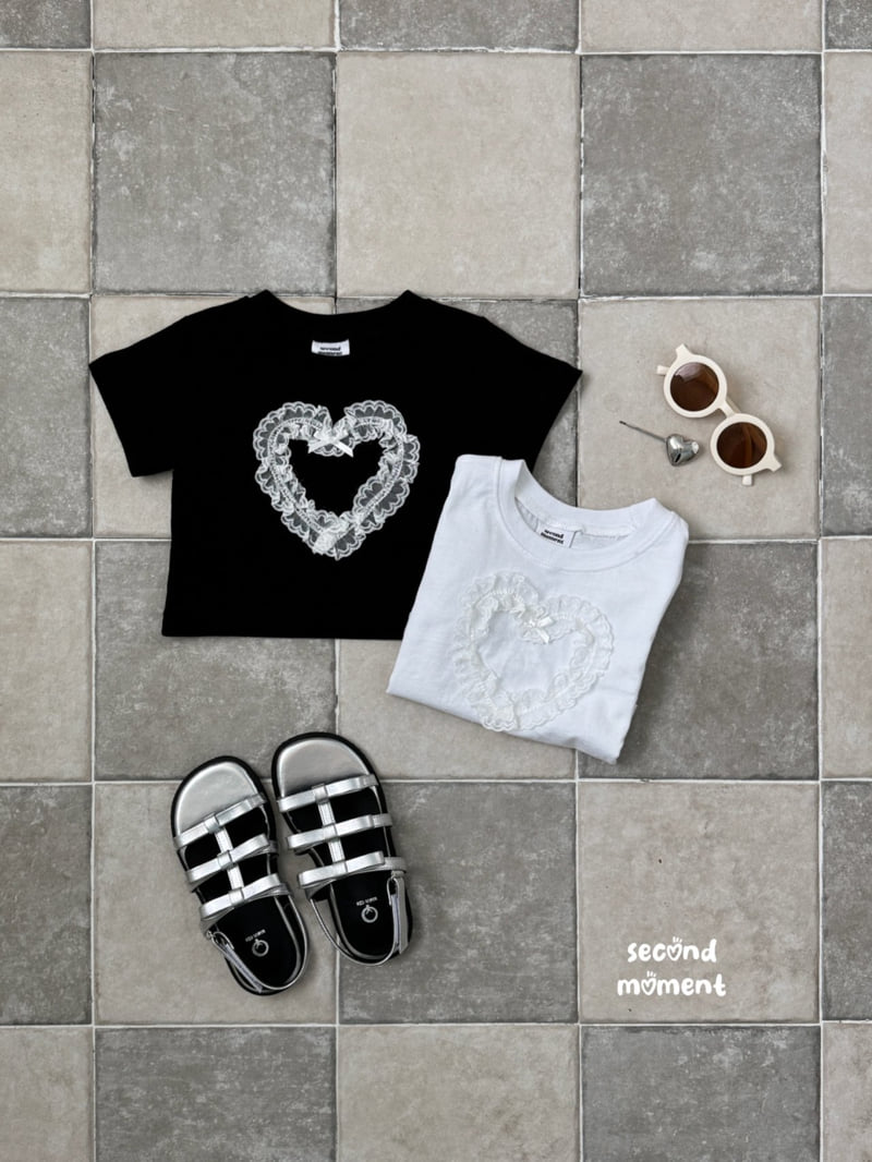 Second Moment - Korean Children Fashion - #magicofchildhood - Lace Heart Tee