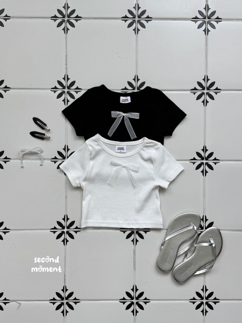Second Moment - Korean Children Fashion - #minifashionista - Mesh Ribbon Tee - 2