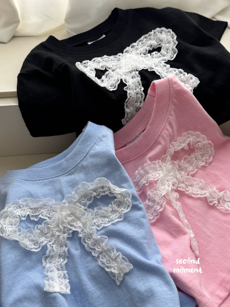 Second Moment - Korean Children Fashion - #minifashionista - Big Ribbon Tee - 4