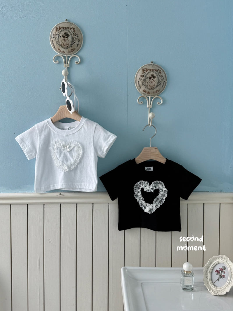Second Moment - Korean Children Fashion - #prettylittlegirls - Lace Heart Tee - 3