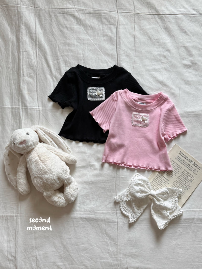 Second Moment - Korean Children Fashion - #stylishchildhood - Ribbed Lace Label Tee
