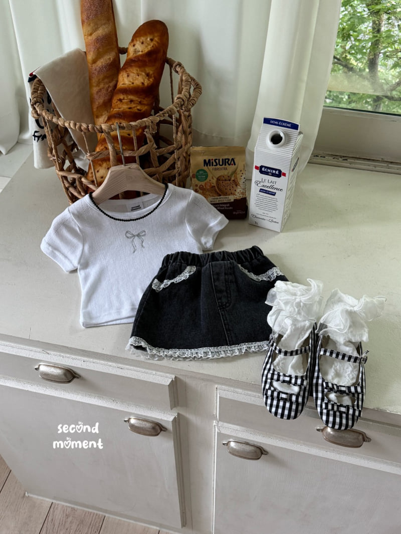 Second Moment - Korean Children Fashion - #todddlerfashion - Pearl Ribbon Tee - 7