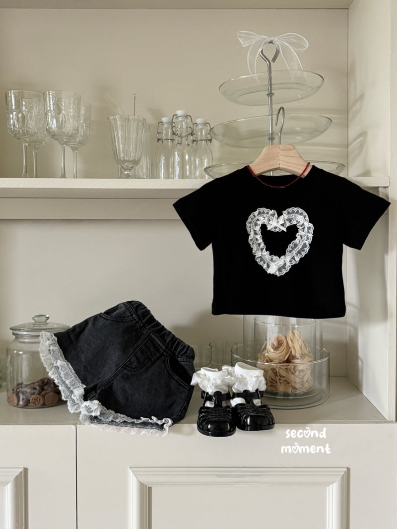 Second Moment - Korean Children Fashion - #prettylittlegirls - Lace Heart Tee - 4