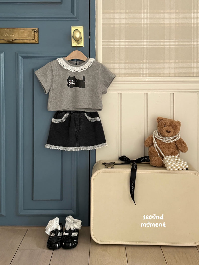 Second Moment - Korean Children Fashion - #todddlerfashion - Honey Denim Skirt - 4