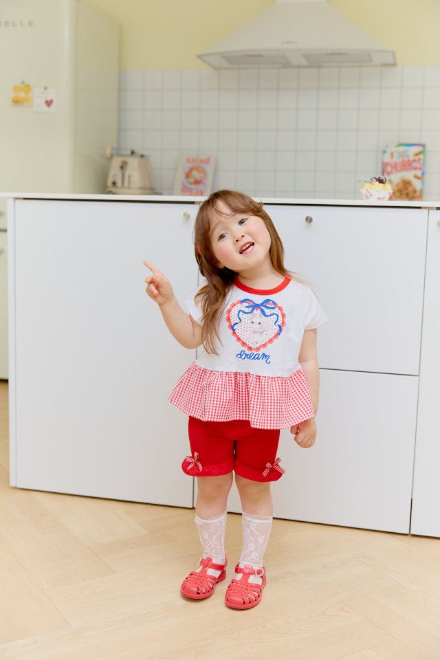 Sera - Korean Children Fashion - #designkidswear - Hem Check Set - 7