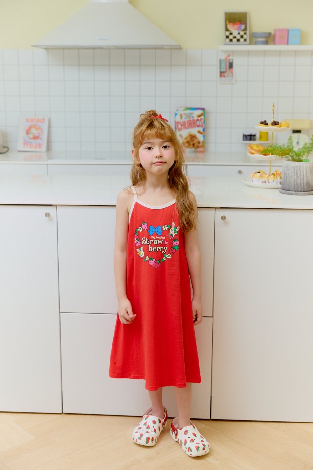 Sera - Korean Children Fashion - #designkidswear - Strawberry Strap One-piece - 3