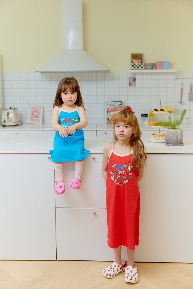 Sera - Korean Children Fashion - #designkidswear - Strawberry Strap One-piece - 4