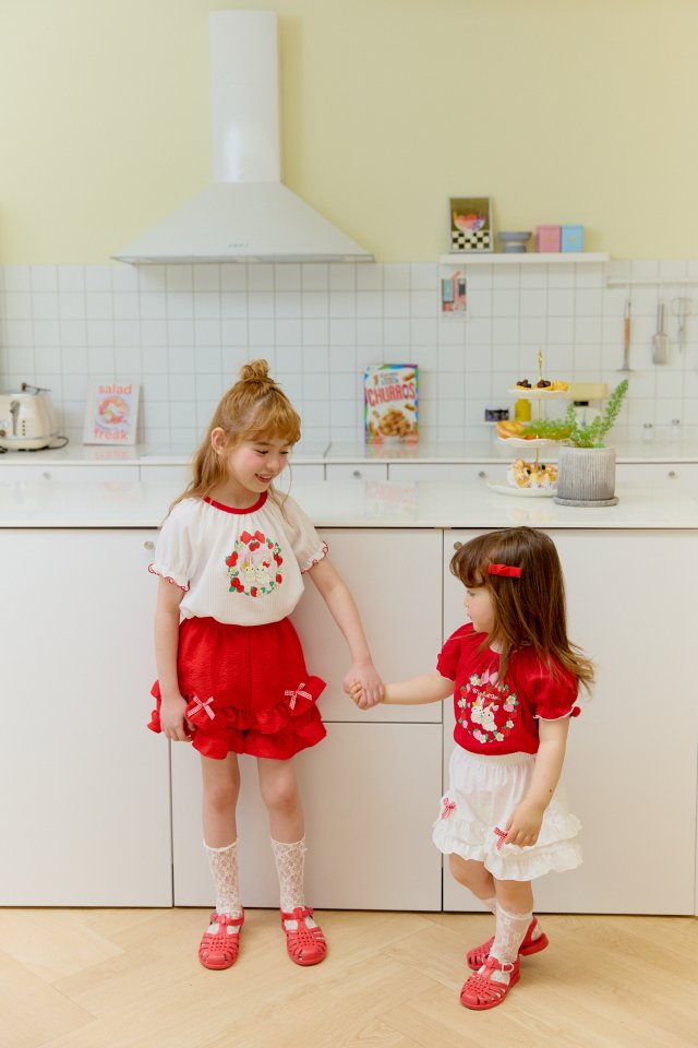 Sera - Korean Children Fashion - #kidsshorts - Strawberry Blouse Set - 9