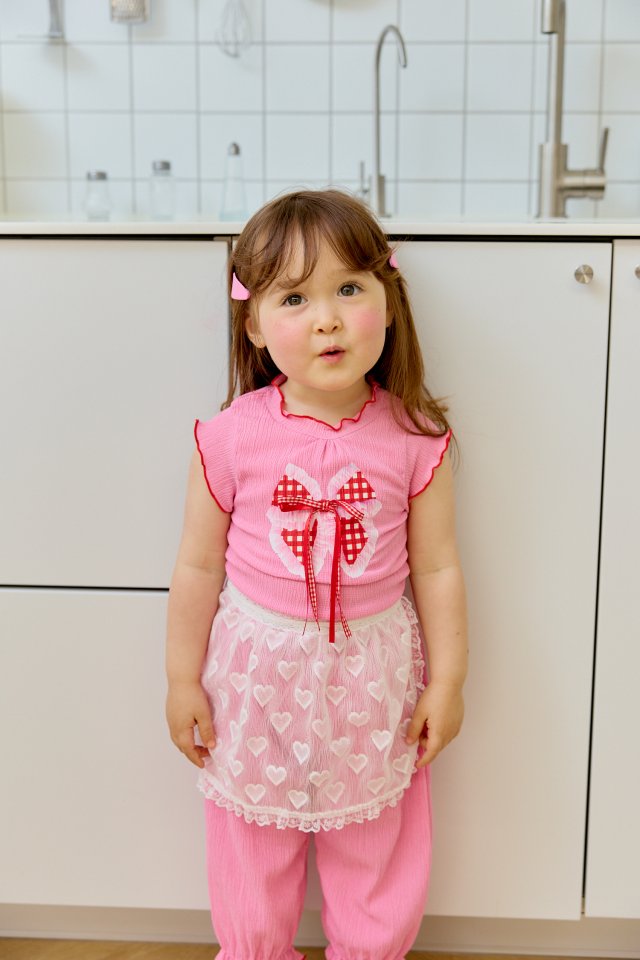 Sera - Korean Children Fashion - #minifashionista - Ribbon Check Sleeveless Tee - 7