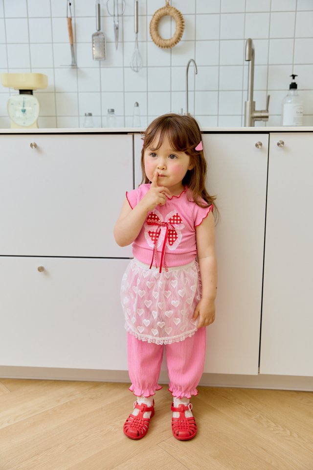 Sera - Korean Children Fashion - #prettylittlegirls - Ribbon Check Sleeveless Tee - 8