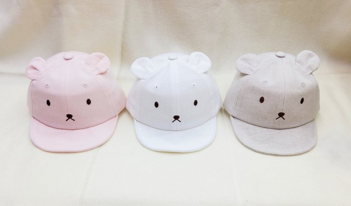 Shinseage Kids - Korean Baby Fashion - #babyfashion - Linen Bear Cap