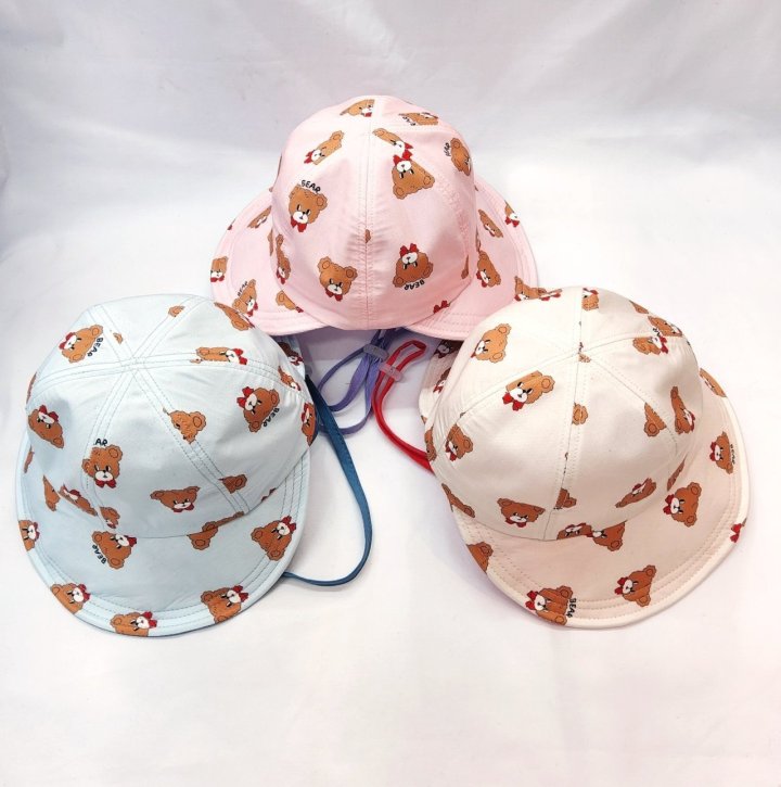 Shinseage Kids - Korean Children Fashion - #childofig - Two-Tone Visor Bear Bucket Hat - 2