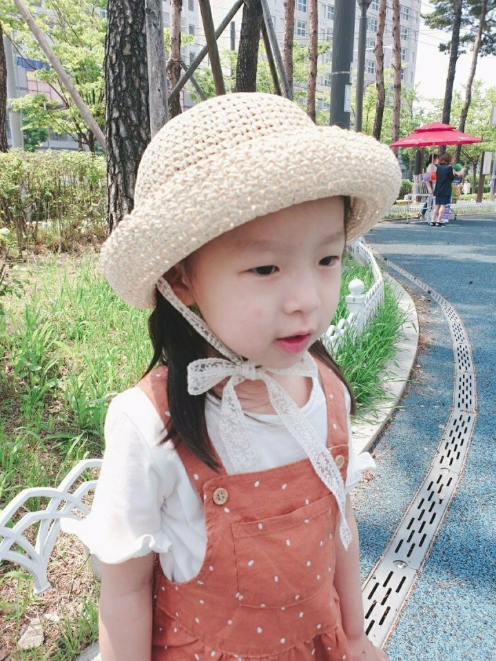 Shinseage Kids - Korean Children Fashion - #childofig - Straw Lace Chaplin Hat - 2