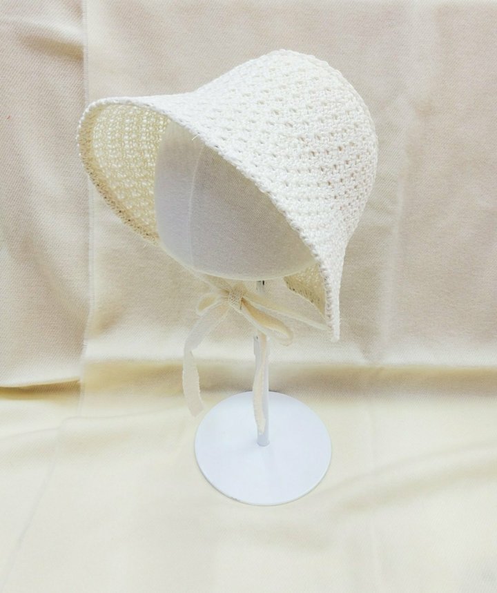 Shinseage Kids - Korean Children Fashion - #childrensboutique - Crochet Patterned Straw Bonnet - 11