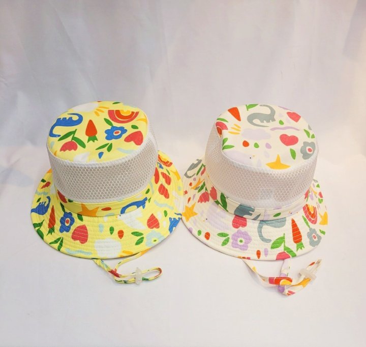 Shinseage Kids - Korean Children Fashion - #childrensboutique - Flower Garden Mesh Bucket Hat