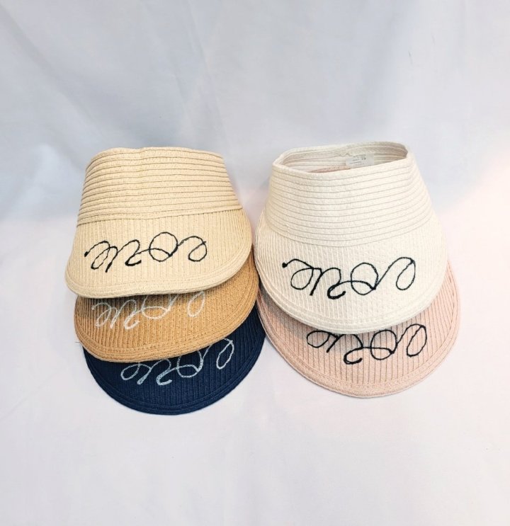 Shinseage Kids - Korean Children Fashion - #designkidswear - Embroidered Straw Sun Cap