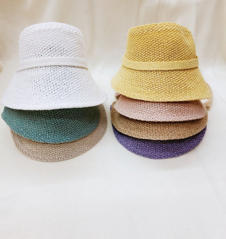 Shinseage Kids - Korean Children Fashion - #kidsstore - Crochet Straw Half Bonnet