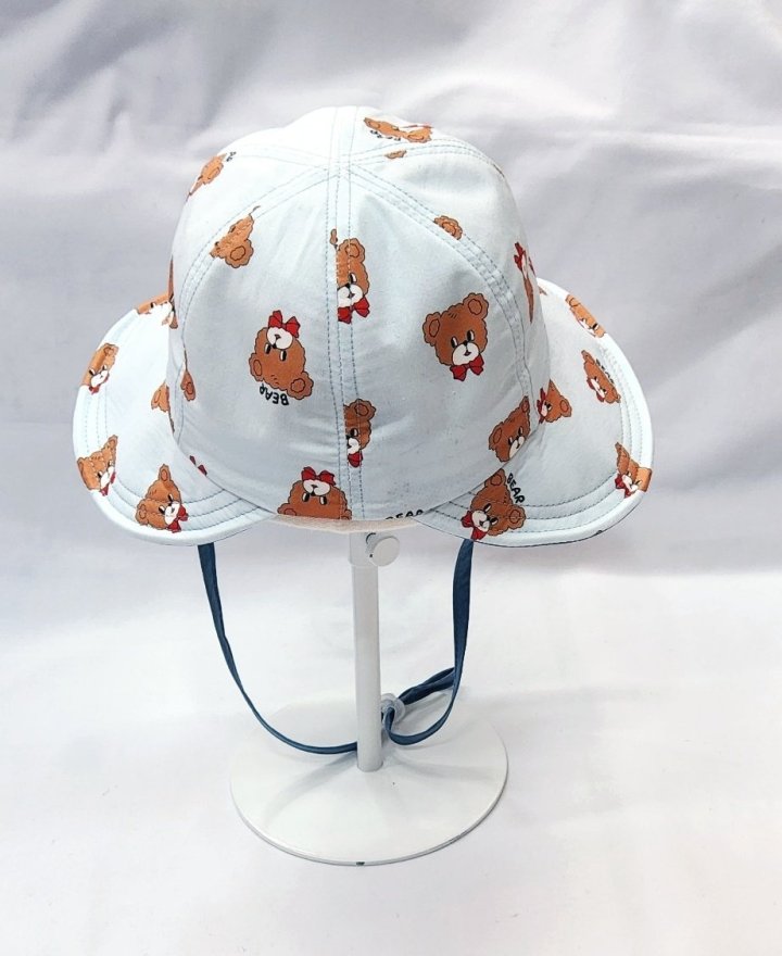 Shinseage Kids - Korean Children Fashion - #kidsstore - Two-Tone Visor Bear Bucket Hat - 8