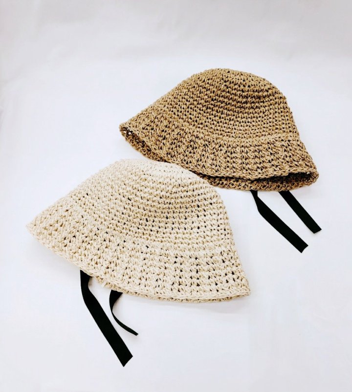 Shinseage Kids - Korean Children Fashion - #littlefashionista - Straw Point Ribbon Bucket Hat - 2