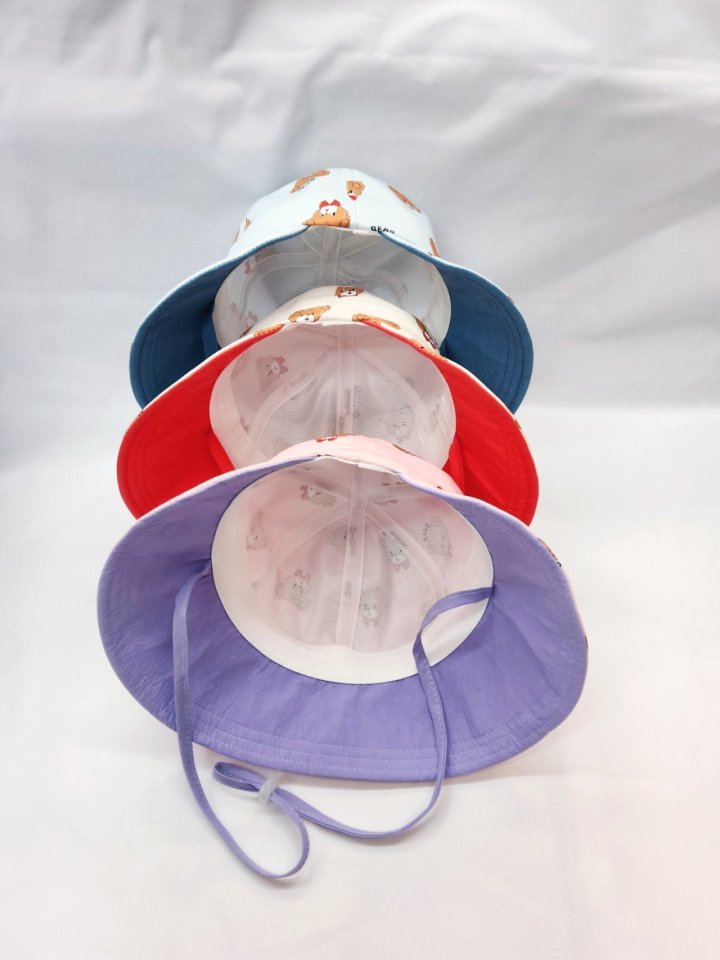 Shinseage Kids - Korean Children Fashion - #littlefashionista - Two-Tone Visor Bear Bucket Hat - 11