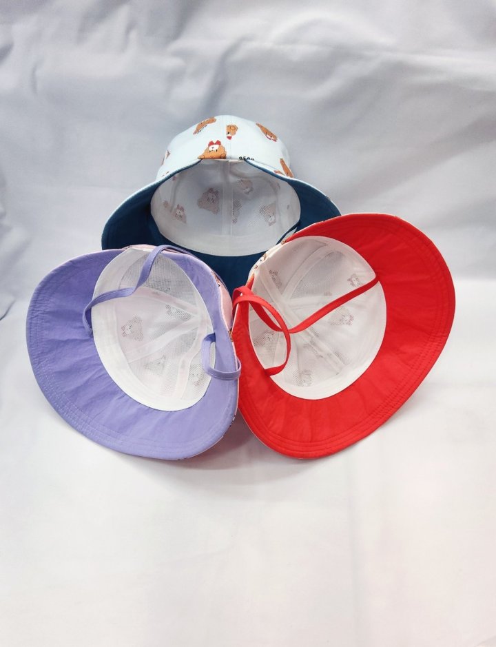 Shinseage Kids - Korean Children Fashion - #magicofchildhood - Two-Tone Visor Bear Bucket Hat - 12