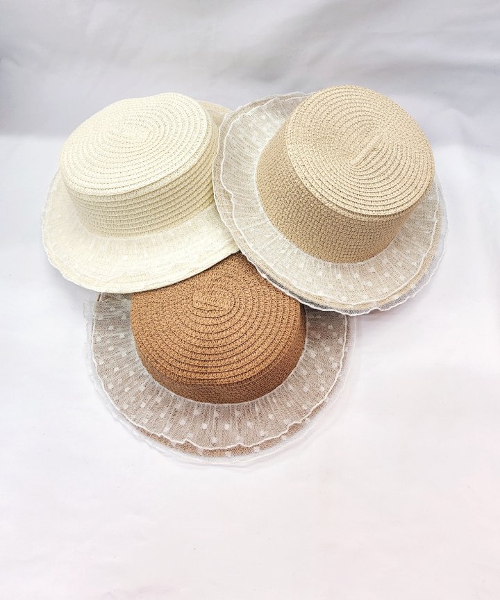 Shinseage Kids - Korean Children Fashion - #prettylittlegirls - Mesh Lace Straw Bucket Hat