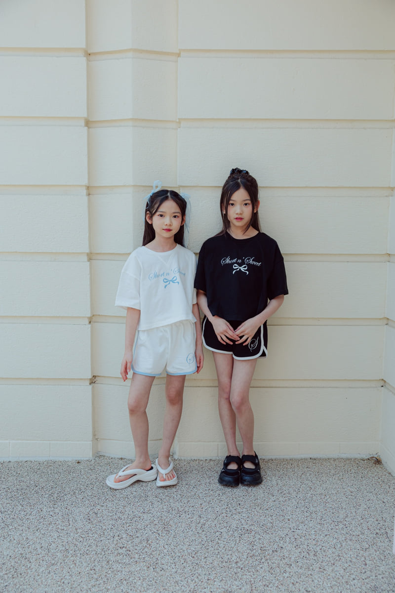 Sm2 - Korean Children Fashion - #kidsshorts - Ribbon Top Bottom Set - 2