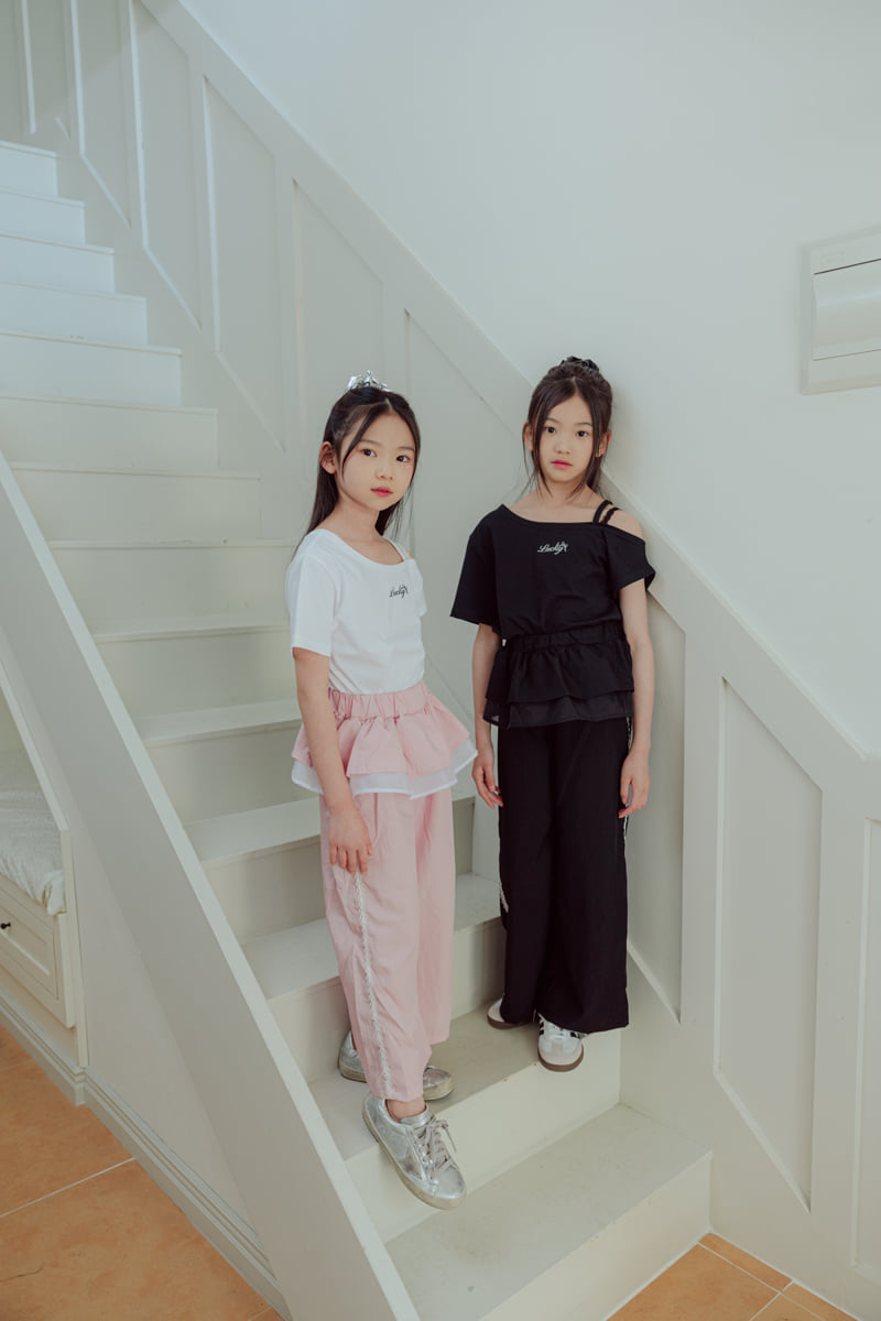 Sm2 - Korean Children Fashion - #littlefashionista - Open Shoulder Short Sleeve Tee - 8