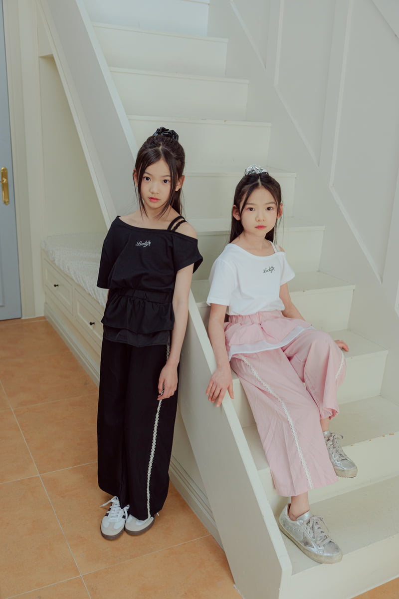 Sm2 - Korean Children Fashion - #minifashionista - Open Shoulder Short Sleeve Tee - 10