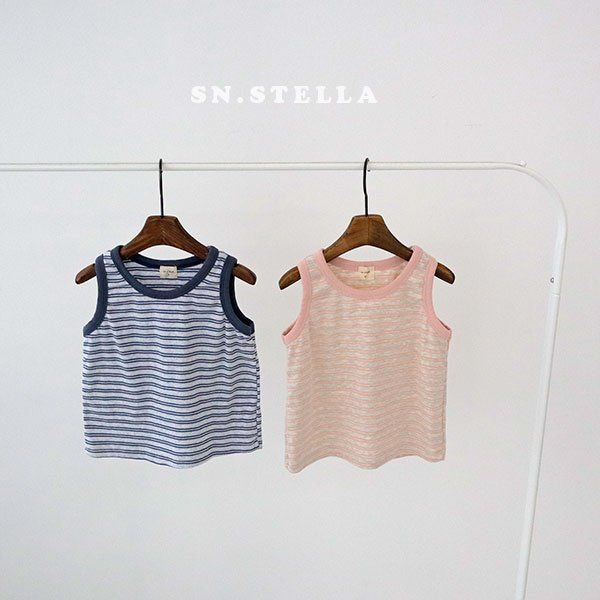 Sn.stella - Korean Children Fashion - #designkidswear - Melange Stripe Sleeveless - 10