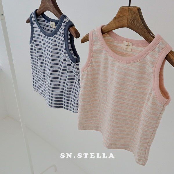 Sn.stella - Korean Children Fashion - #discoveringself - Melange Stripe Sleeveless - 11