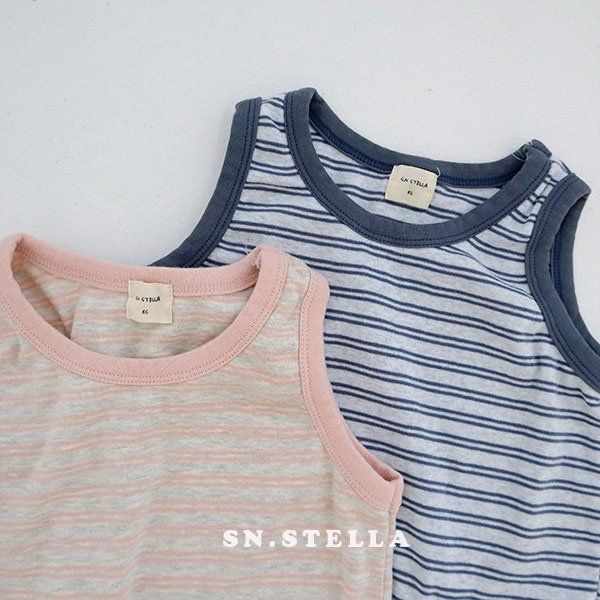 Sn.stella - Korean Children Fashion - #minifashionista - Melange Stripe Sleeveless - 5