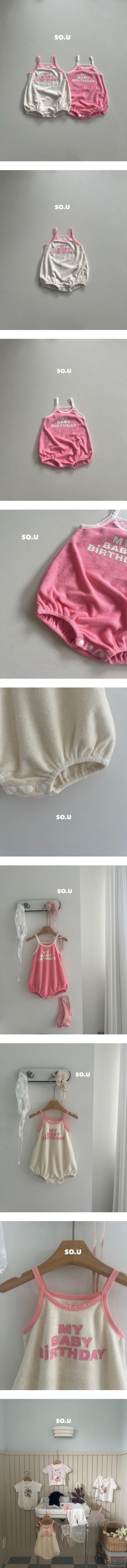 So U - Korean Baby Fashion - #babyboutique - Bir Contrast Strap Suit