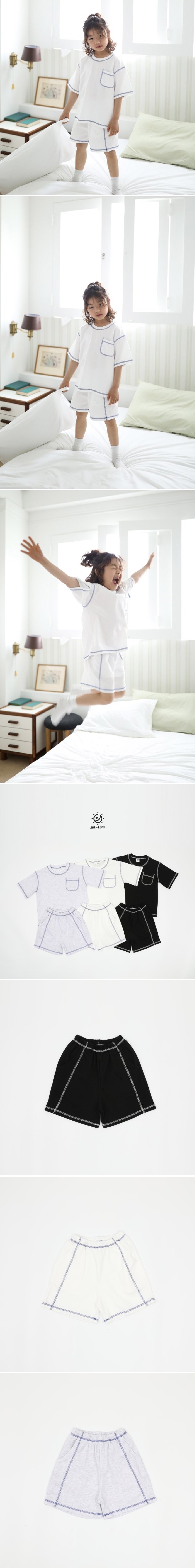 Sol At Luna - Korean Children Fashion - #childofig - Stitch Line Shorts - 2