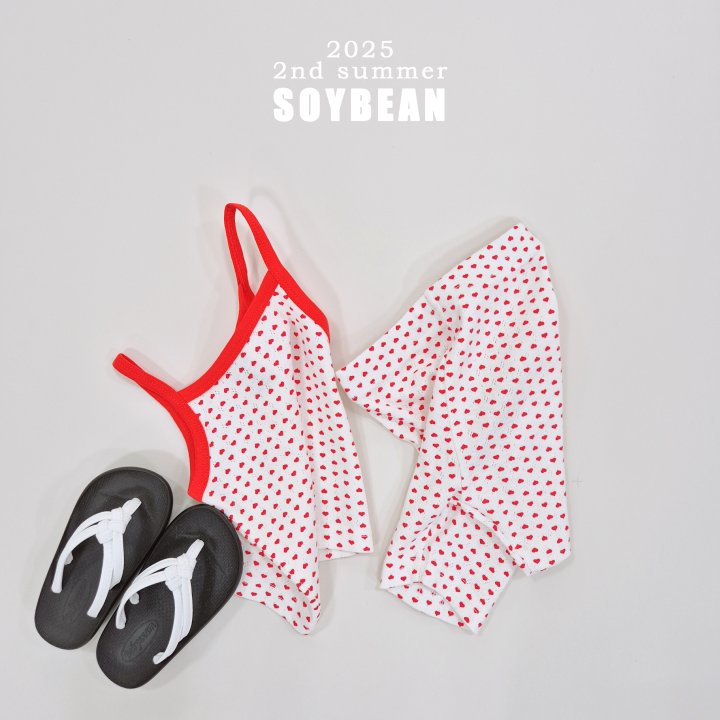 Soybean - Korean Children Fashion - #childofig - Heart String Sleeveless Set - 3